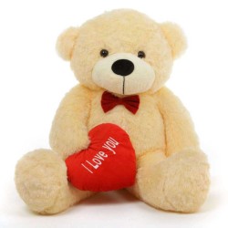3.5 feet big light brown teddy bear with red I Love You Heart